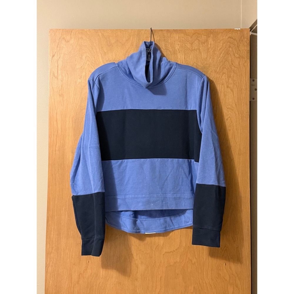 Adidas Cowl Neck Colorblock Pullover Sweatshirt Blue Navy Women's XL